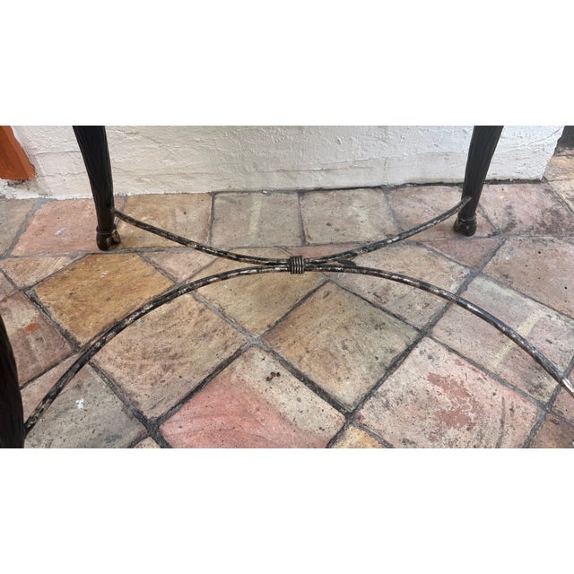 Vintage Tessellated Stone Zebra Pattern Side Table Attributed to Maitland-Smith With Sculptural Figural Supports For Sale - Image 14 of 14