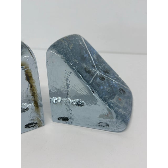 Handmade Glass Bookends by Blenko - a Pair For Sale - Image 9 of 11