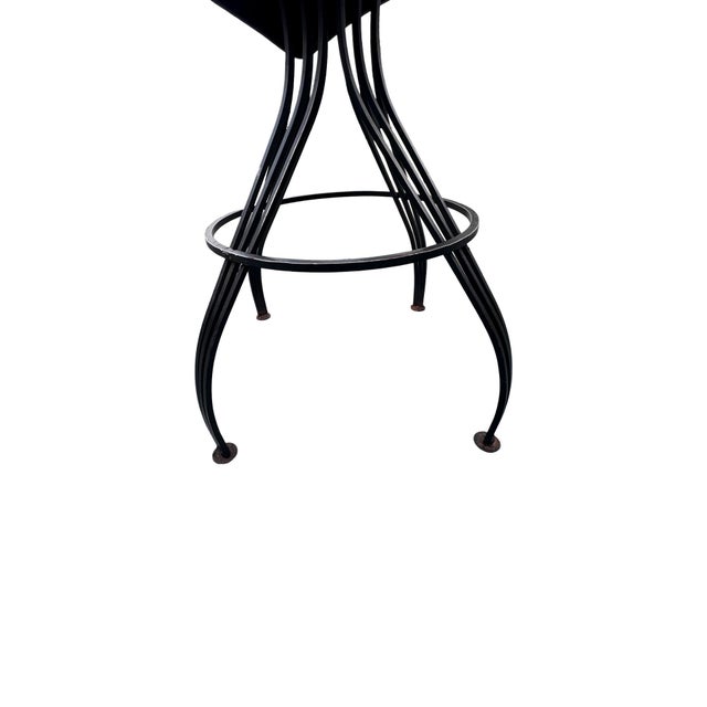 Pair of Vintage Daystrom Sculptural Black Metal Swivel Bar Stools For Sale In Greenville, SC - Image 6 of 9