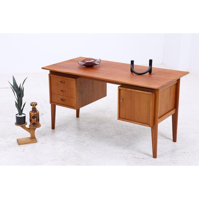 Mid-Century Teak Desk with 3 Drawers For Sale - Image 18 of 18