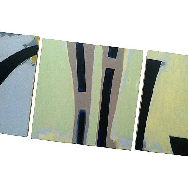 Contemporary Abstract Triptych Painting by Paul Rinaldi For Sale - Image 3 of 8