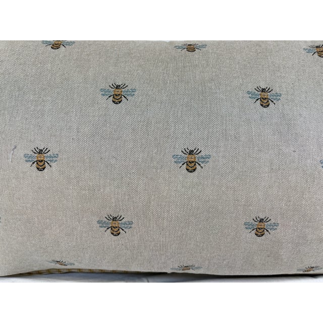 Large Bolster Pillow Adorned With a Sophisticated Swarm of Majestic Bees - Made In U K. Measures 24” W x 8” D x 15” T This...