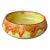 Vintage Drip Glaze Orange Flame Pattern Ceramic Bowl For Sale