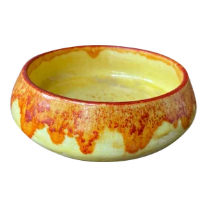 Vintage Drip Glaze Orange Flame Pattern Ceramic Bowl