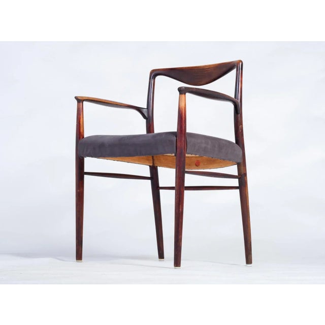 Mid-Century Modern Mid-Century Modern Scandinavian Armchairs in Rosewood by Kai Lyngfeldt-Larsen, 1960s, Set of 4 For Sale - Image 3 of 6