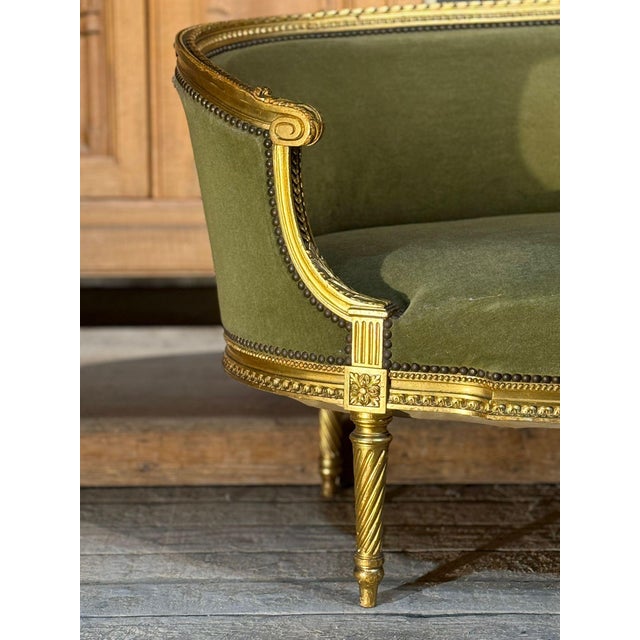 A fine quality French Gilt Settee direct from Paris. Dating to around 1880 and in Beautiful original condition and very...