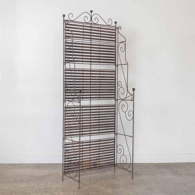 Wood 1930S French Provincial Wrought Iron Étagère For Sale - Image 7 of 13