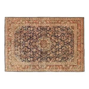 1930 Vintage Persian Kazvin Oriental Rug, in Room Size with Flowers and Soft Tones