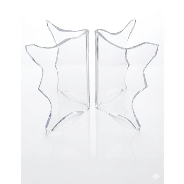 Vintage Large Charles Hollis Jones Style Mid Century Modern Iceberg Massive Lucite Dining/Desk Table Bases- A Pair For Sale In West Palm - Image 6 of 9