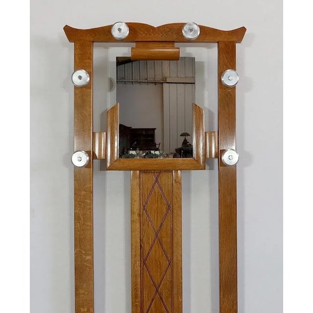 Small Solid Oak Coat Rack, 1940 For Sale - Image 4 of 18