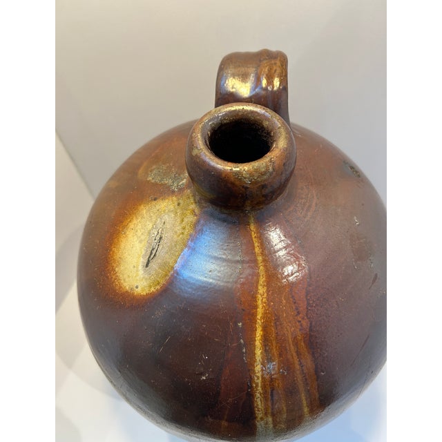 Mid 19th Century Large 19th-Century English Brown Salt-Glazed Stoneware Jug For Sale - Image 5 of 11