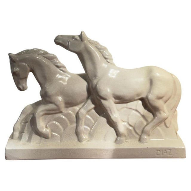 Art Deco Sculpture of Two Running Horses by Diaz, France, 1920 For Sale - Image 12 of 12