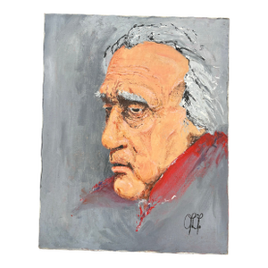 Mid 20th Century Signed Expressionist Portrait of Beethoven on Canvas