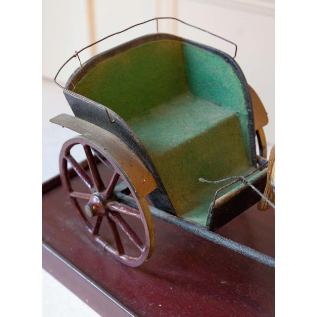 Traditional Early 20th-Century Carved Wooden Horse and Carriage Model For Sale - Image 3 of 11