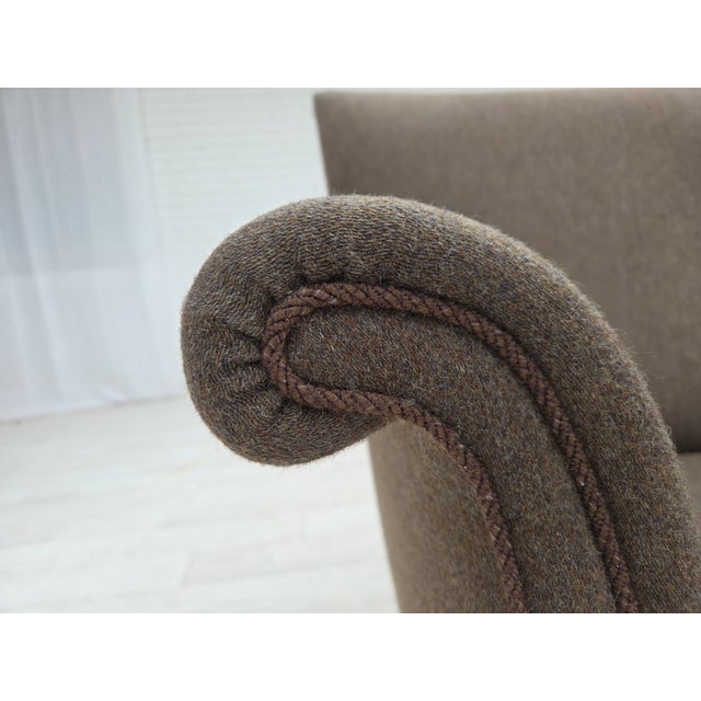 Danish Armchair in Green Velour and Ash, 1960s For Sale - Image 6 of 18