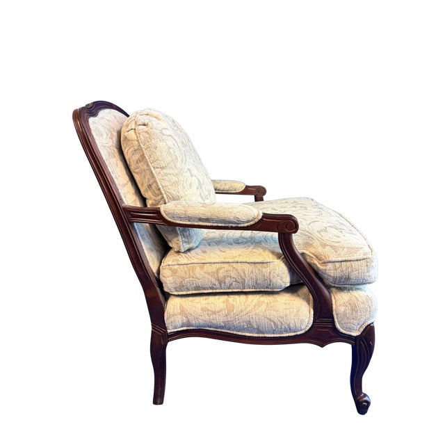 2000 - 2009 Pair of Vintage Sam Moore (Hf Furniture) French Louis XV Style Bergère Chairs For Sale - Image 5 of 6