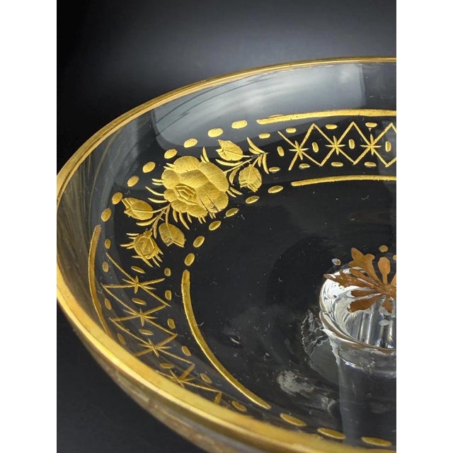 Antique Gilt Decorated Art Glass Goblet, 1890s For Sale - Image 5 of 10