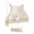 A pair of Swedish wall sconces from the 1960s, featuring scalloped fabric shades in soft cream with a delicate floral...