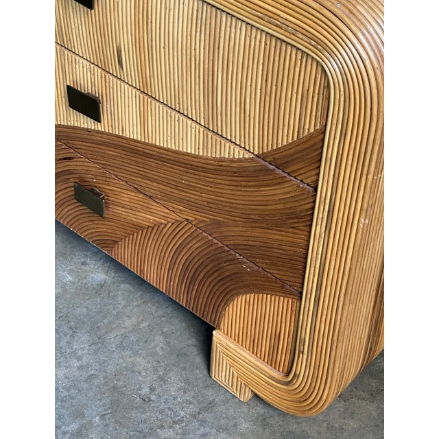 1980s Pencil Reed Bamboo Chest After Betty Cobonpue and Gabriella Crespi For Sale - Image 9 of 10