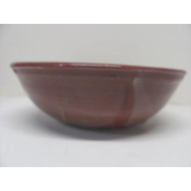 Vintage Ishmael Soto Abstract Pink and Blue Glaze Glazed Bowl For Sale - Image 4 of 9