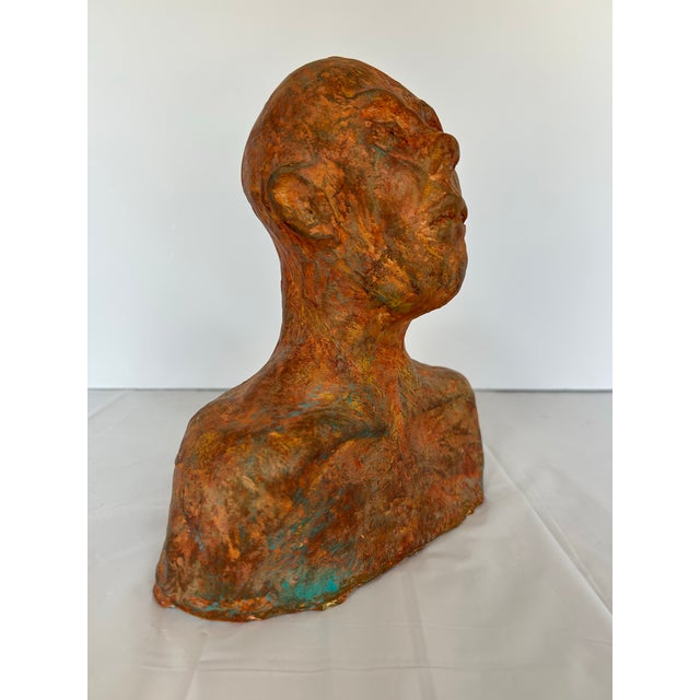 Realism Vintage Figurative Sculpture, Ceramic Bust For Sale - Image 3 of 11