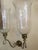 Metal 1920s George III Style Pair of Crafted Brass Wall Sconces With Glass Hurricanes - a Pair For Sale - Image 7 of 10