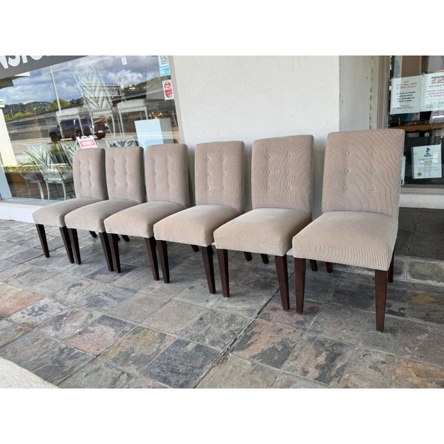 Design Plus Gallery a Set of Six Contemporary Dining Chairs from Mitchell Gold. The chairs have a nice tonal variation...