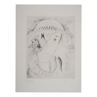 Mily Possoz, Profile of a Young Girl, Original Signed Engraving For Sale
