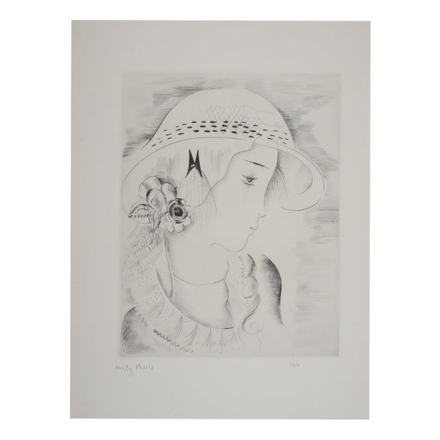 Mily Possoz, Profile of a Young Girl, Original Signed Engraving For Sale