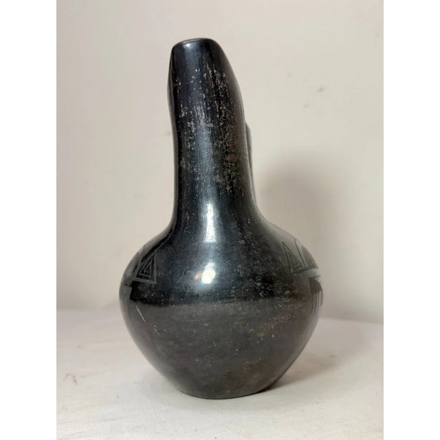 Native American 1960s Native American Faustina Gutierrez Santa Clara Pueblo Black Pottery Wedding Jar For Sale - Image 3 of 12