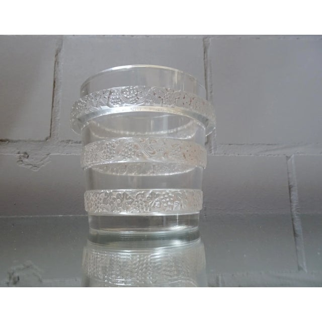 Bauhaus Art Deco French Pressed Glass Vase from Lalique, 1930s For Sale - Image 3 of 11