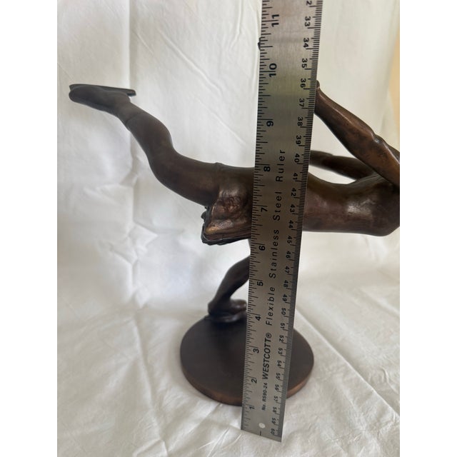 1940s Janos Sovary Bronze Sculpture of Figure Skater Vivi-Anne Hulten 1 of 5 in the World. For Sale - Image 9 of 11