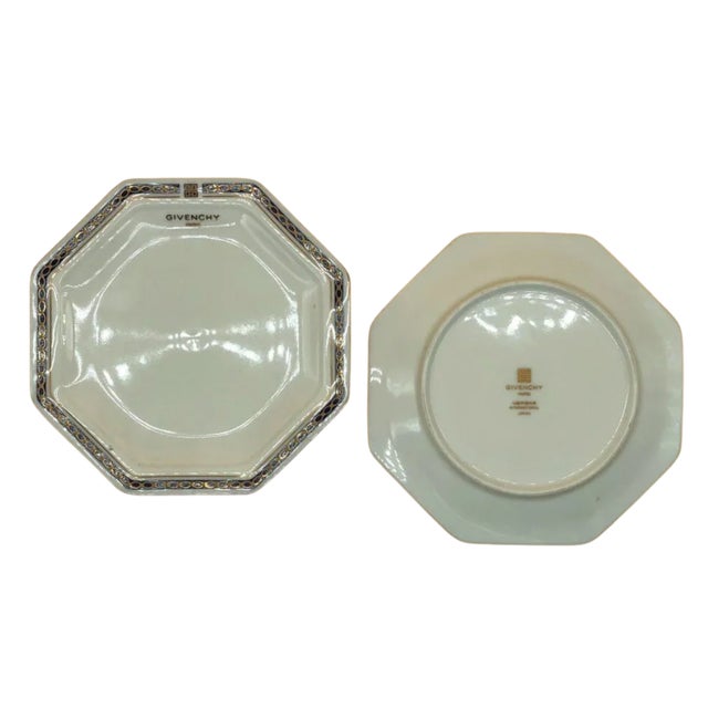 Contemporary 1990s Givenchy Paris Octagonal Porcelain Side Dishes - a Pair For Sale - Image 3 of 5