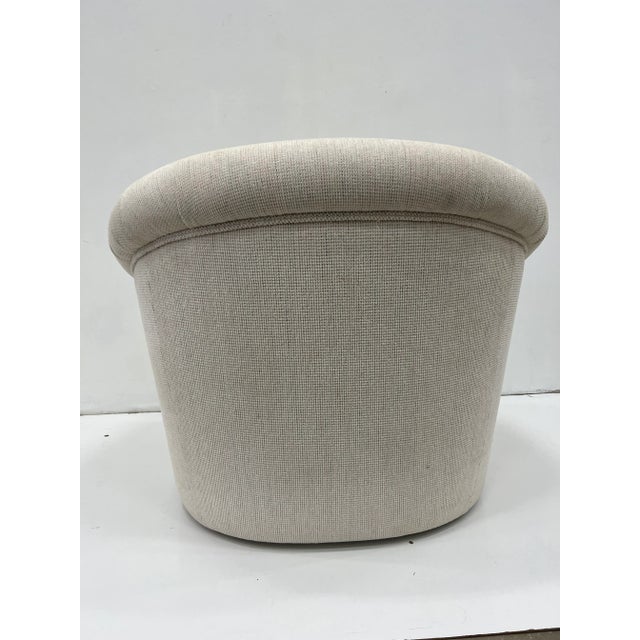 Textile 1980's Preview Style Swivel Chair and Ottoman For Sale - Image 7 of 13
