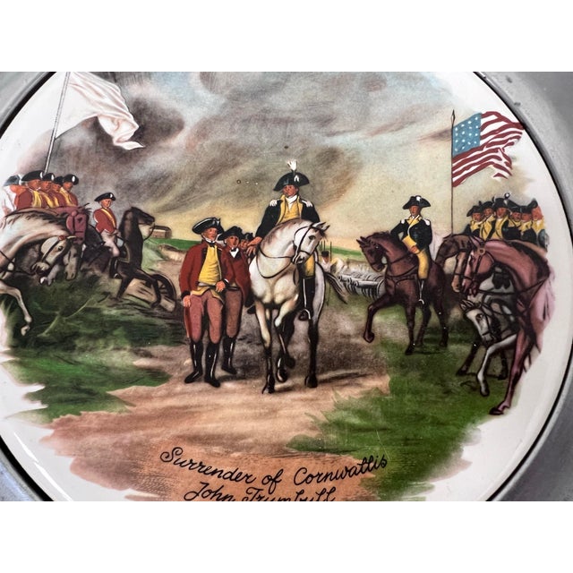 1970s 200 Year Anniversary the Great American Revolution Pewter Plates, Set of Six For Sale - Image 5 of 12