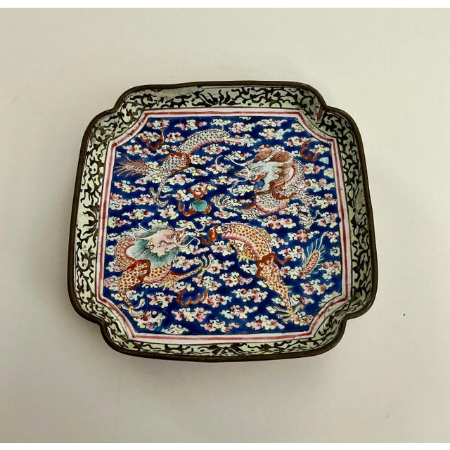 18th Century 18th Century Qing Dynasty Canton Enamel Dish - Qianlong Period (1736-1795) For Sale - Image 5 of 13