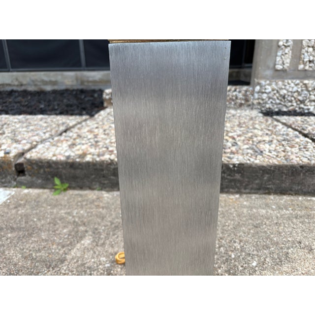 Metal 1980s Frederick Cooper Stainless Steel and Brass Lamps - a Pair For Sale - Image 7 of 14