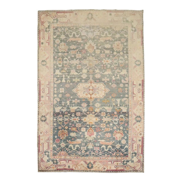 Early 20th Century Indian Larestan Pictorial Carpet - 6'8" x 9'7" For Sale