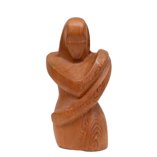 Hand-Carved Pine Figurative Woman Figurine, Finland, 1960s For Sale - Image 13 of 13