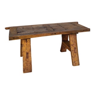 Late 19th Century Antique Primitive Hand Hewn Table For Sale