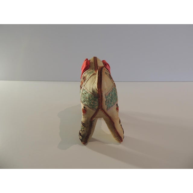 Vintage Patchwork Hand Made Elephant Textile Toy From India. Size: 5"W x 2"D x 3.5"H