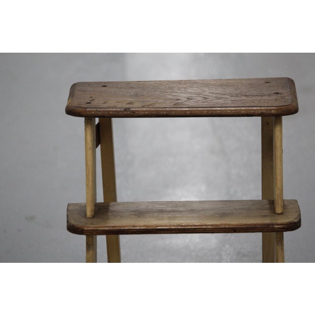 Vintage Brown Wooden Stepladder, 1970s For Sale - Image 6 of 18