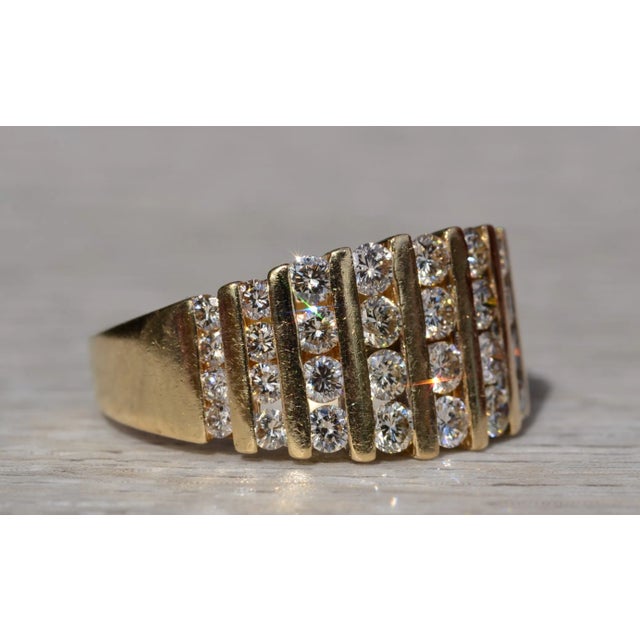 Metal The Tavanta: Ladies 14K Yellow Gold Cocktail Ring Channel set with Diamonds For Sale - Image 7 of 10