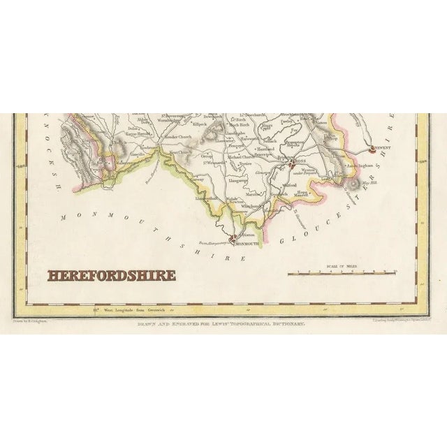 Map of Herefordshire 1844 Hereford Leominster Ross-on-Wye Kington Bromyard For Sale - Image 6 of 10