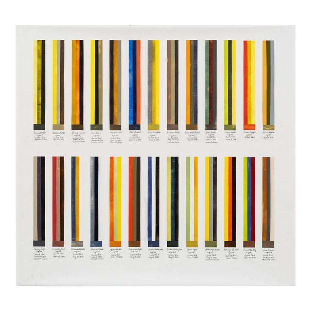 Contemporary Abstract Acrylic and Graphite on Polyester Resin Film "Migration Chart - 26 Birds" by Debra Ramsay For Sale