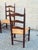 Brown Mid 20th Century Set of 6 French Provincial Ladderback Dining Chairs With Rush Seats For Sale - Image 8 of 12