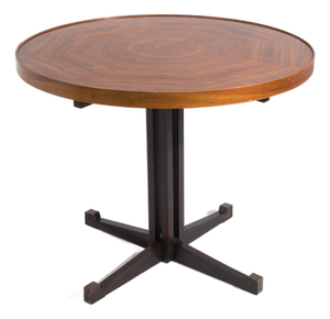 Italian Round Dining Table by Vittorio Gregotti with Brass Legs, 1950