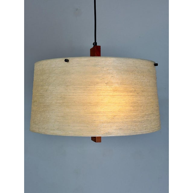 Vintage Pendant Lamp in Teak and Fiberglass by Erco, 1960s For Sale - Image 6 of 15