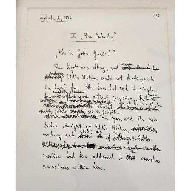 American Ayn Rand's Facsimile Handwritten Manuscript Pages for "Atlas Shrugged" For Sale - Image 3 of 6