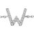 Contemporary 10K White Gold Diamond Accent "W" Initial Charm and Link Bracelet For Sale - Image 3 of 6